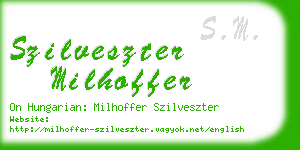 szilveszter milhoffer business card